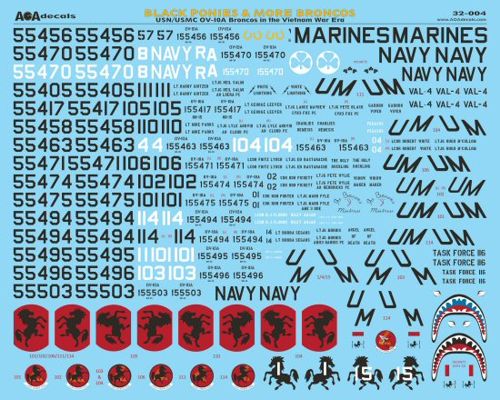 AOA Decals 32-004 1:32 North-American/Rockwell OV-10A Bronco Black Ponies & More Broncos