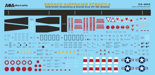 AOA Decals 32-004 1:32 North-American/Rockwell OV-10A Bronco Black Ponies & More Broncos