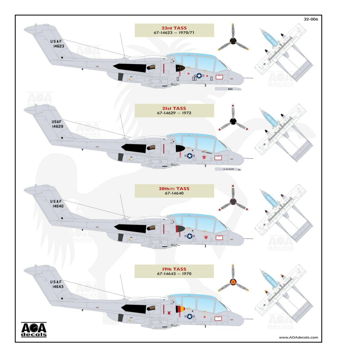 AOA Decals 32-006 1:32 OV-10A Broncos (USAF Vietnam War)