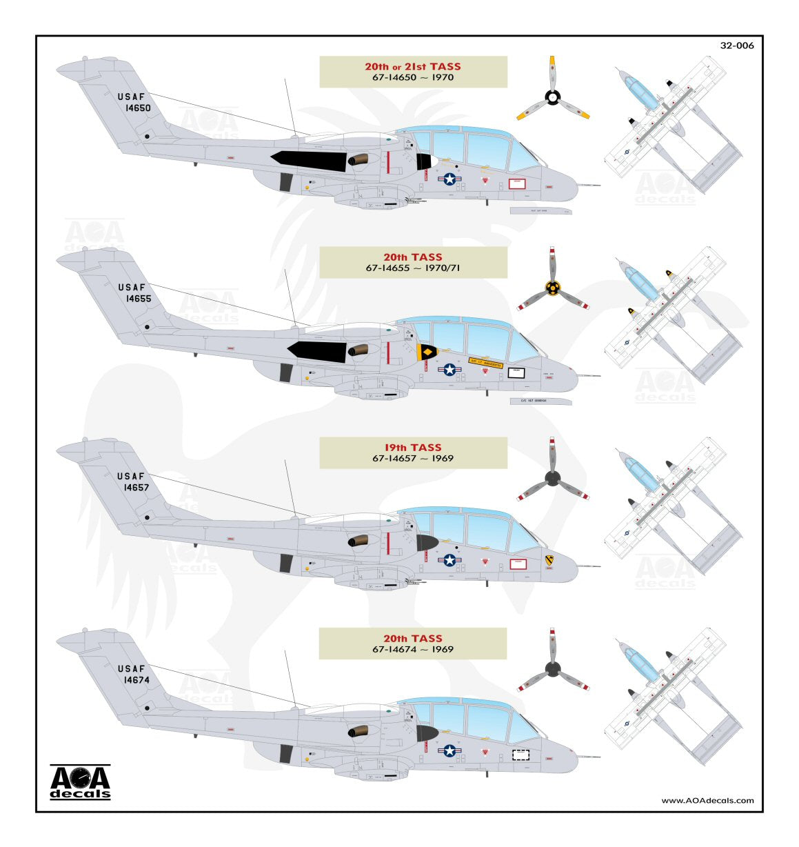AOA Decals 32-006 1:32 OV-10A Broncos (USAF Vietnam War)