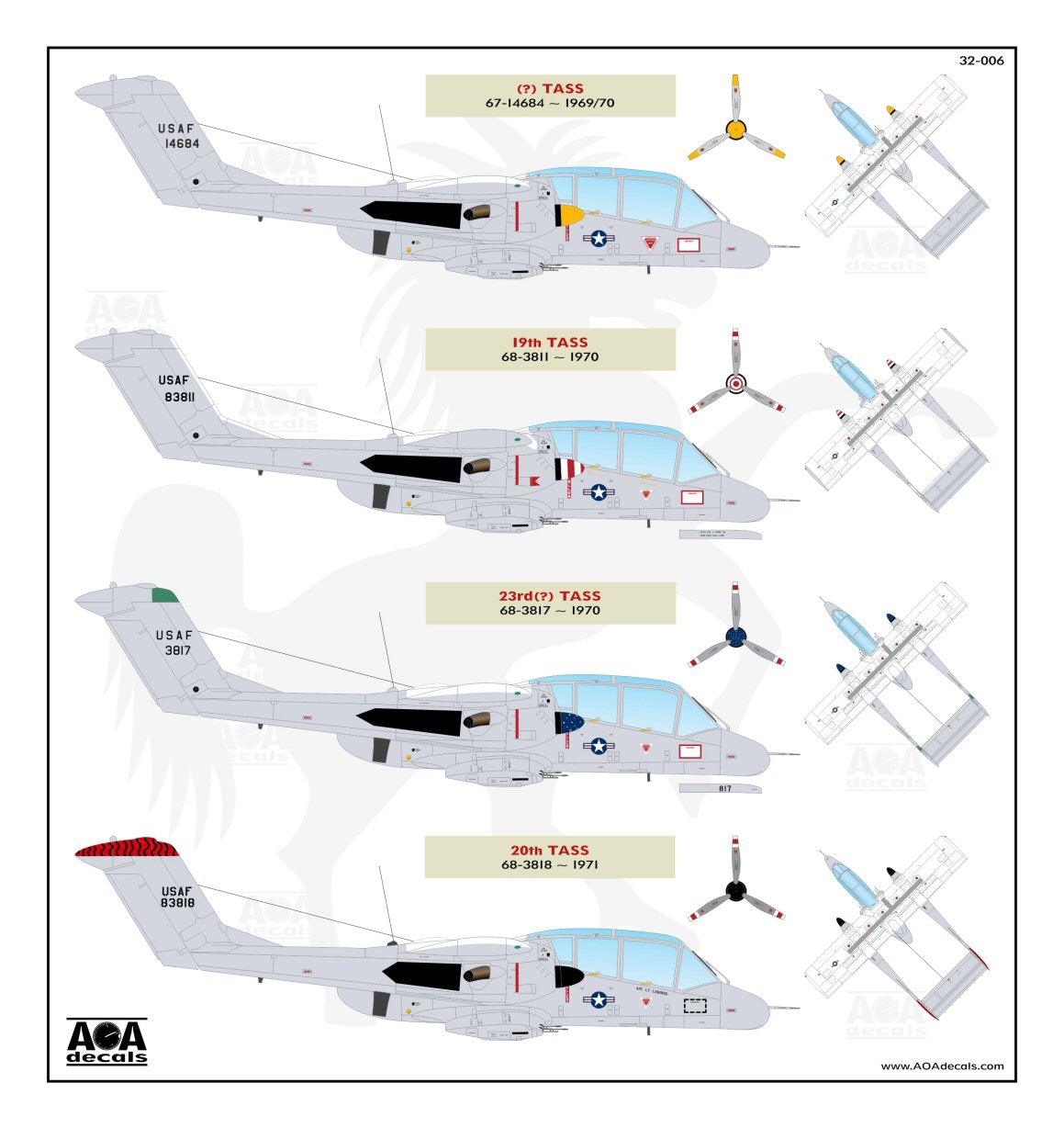 AOA Decals 32-006 1:32 OV-10A Broncos (USAF Vietnam War)