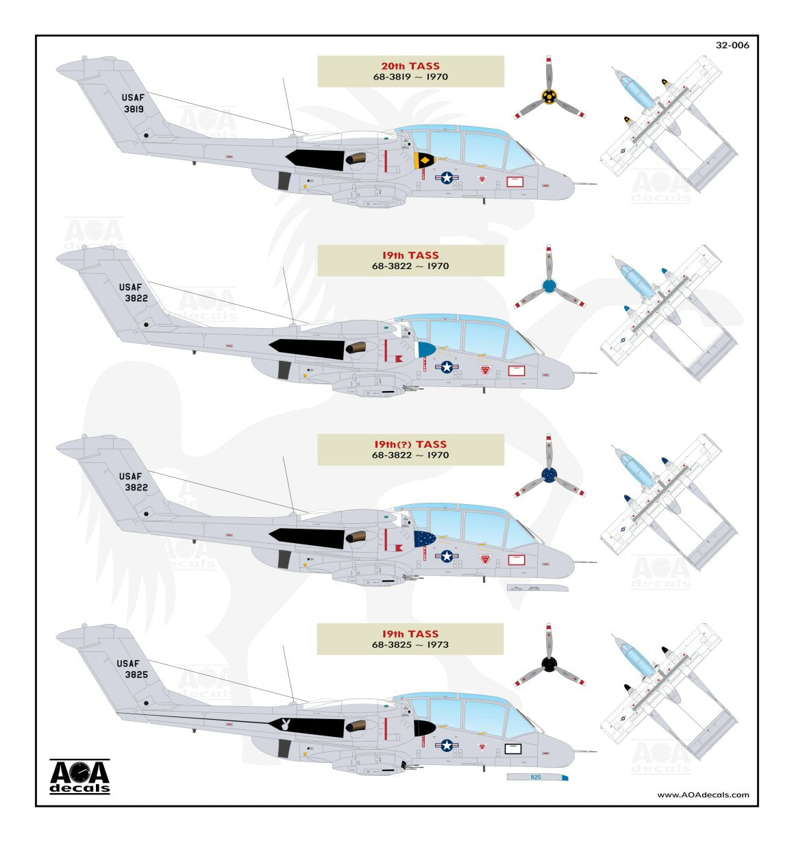 AOA Decals 32-006 1:32 OV-10A Broncos (USAF Vietnam War)