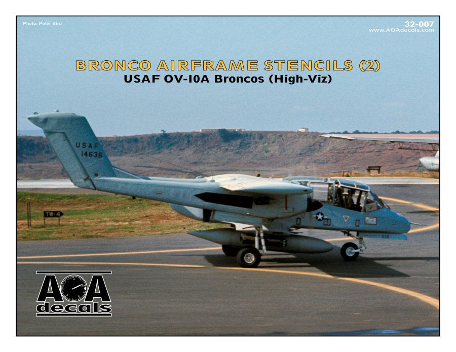 AOA Decals 32-007 1:32 OV-10A Broncos airframe stencils (high-viz)