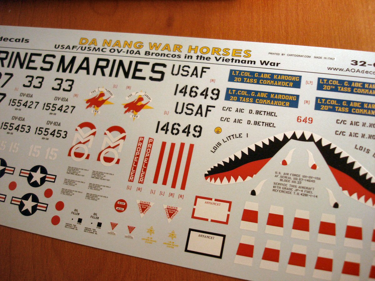 AOA Decals 32-008 1:32 USAF & USMC OV-10A Broncos (Vietnam)