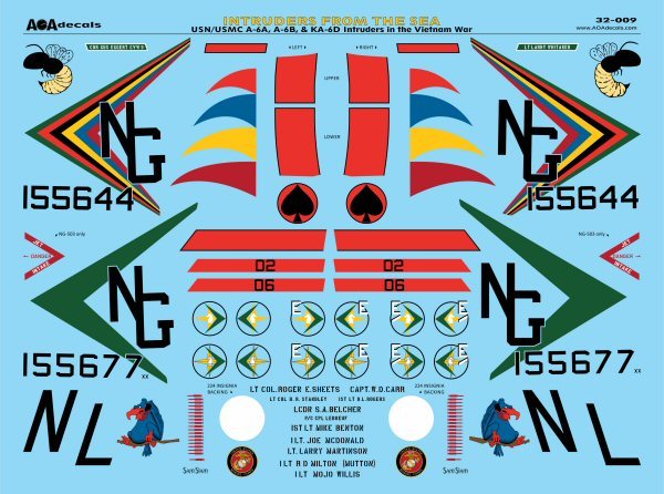 AOA Decals 32-009 1:32 INTRUDERS FROM THE SEA USN/USMC