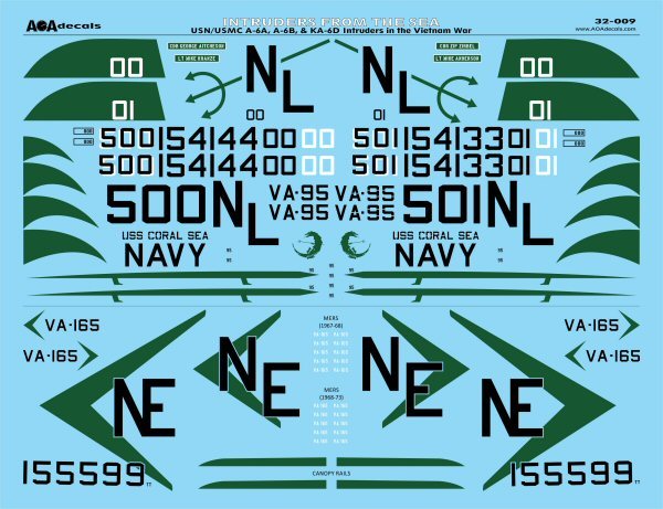 AOA Decals 32-009 1:32 INTRUDERS FROM THE SEA USN/USMC