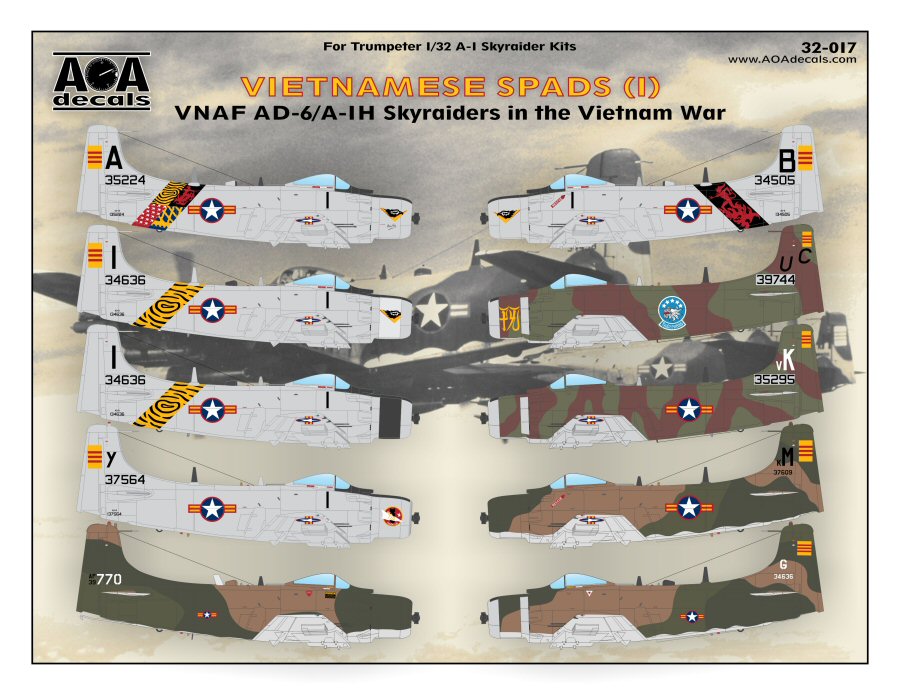 AOA Decals 32-017 1:32 Vietnamese Spads