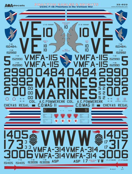 AOA Decals 32-022 1:32 PHANTOM EAGLES & KNIGHTS