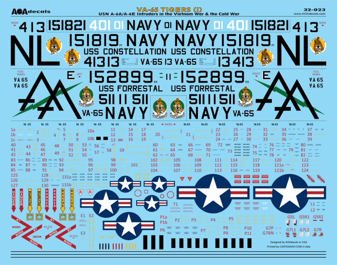 AOA Decals 32-023 1:32 VA-65 TIGERS