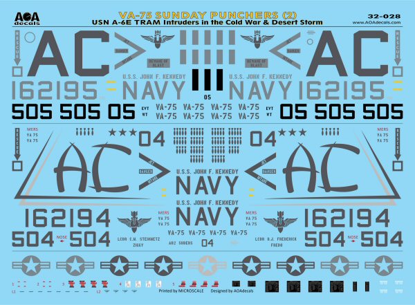 AOA Decals 32-028 1:32 VA-75 SUNDAY PUNCHERS