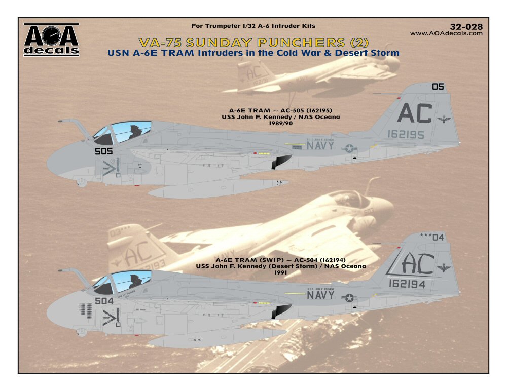 AOA Decals 32-028 1:32 VA-75 SUNDAY PUNCHERS