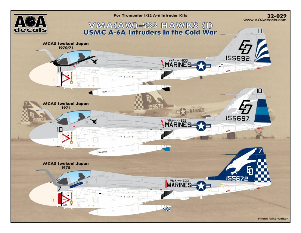 AOA Decals 32-029 1:32 VMA(AW)-533 HAWKS