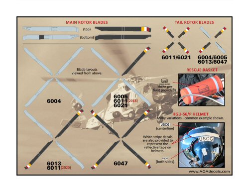 AOA Decals 35-008 1:35 Sikorsky MH-60T JAYHAWK - Decals only