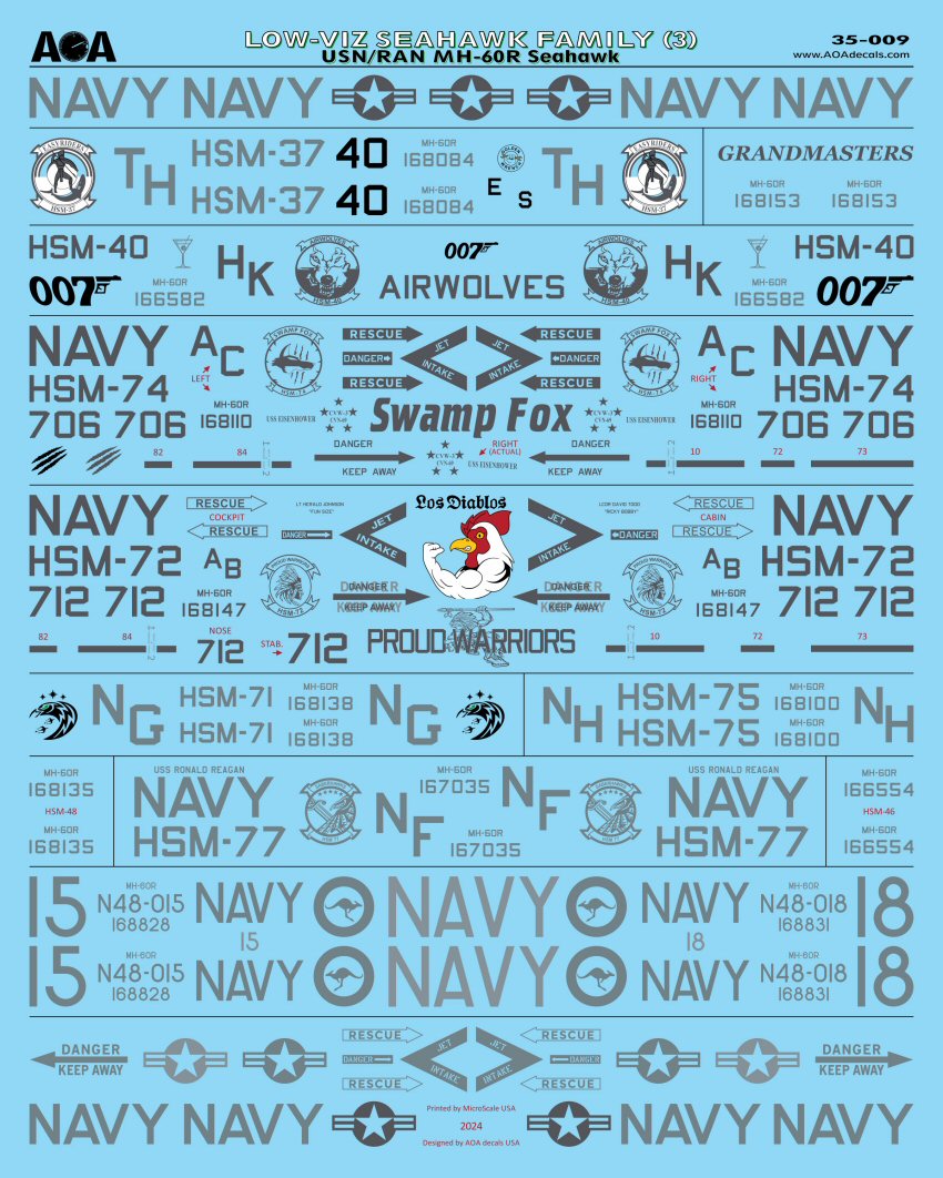 AOA Decals 35-009 1:35 LOW-VIZ SEAHAWK FAMILY
