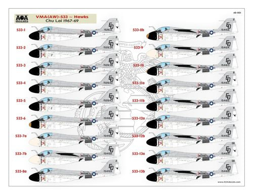 AOA Decals 48-001 1:48 GRUMMAN INTRUDERS FROM THE BEACH
