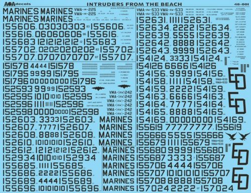 AOA Decals 48-001 1:48 GRUMMAN INTRUDERS FROM THE BEACH