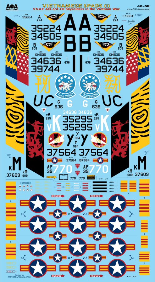 AOA Decals 48-011 1:48 VIETNAMESE SPADS