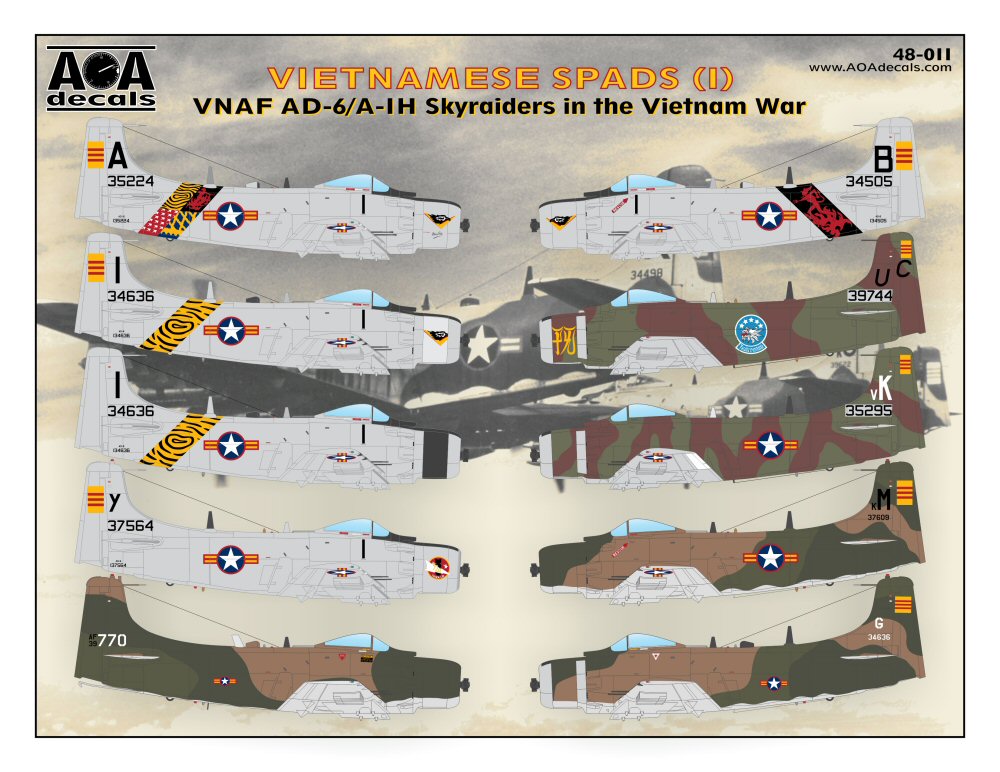 AOA Decals 48-011 1:48 VIETNAMESE SPADS