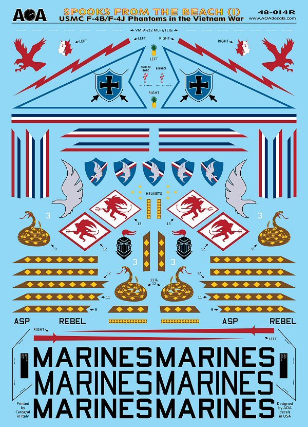 AOA Decals 48-014R 1:48 UPDATED SPOOKS FROM THE BEACH (