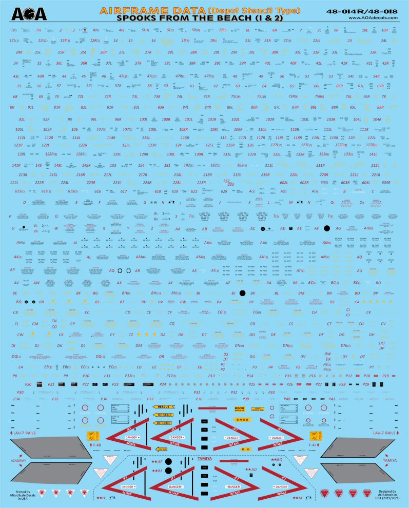 AOA Decals 48-014R 1:48 UPDATED SPOOKS FROM THE BEACH (