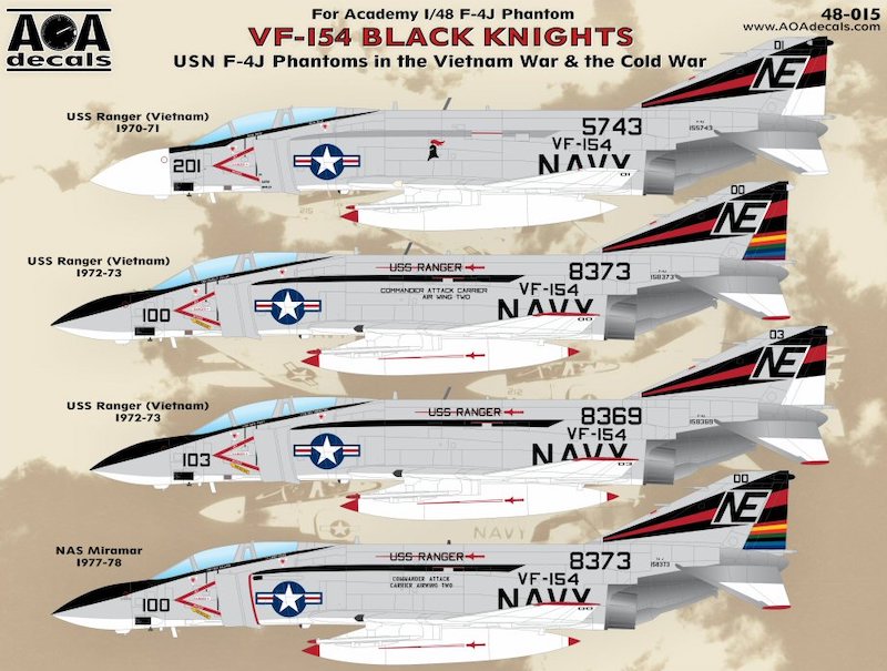 AOA Decals 48-015 1:48 VF-154 BLACK KNIGHTS