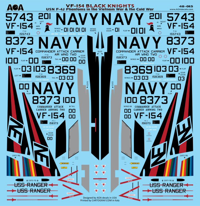 AOA Decals 48-015 1:48 VF-154 BLACK KNIGHTS