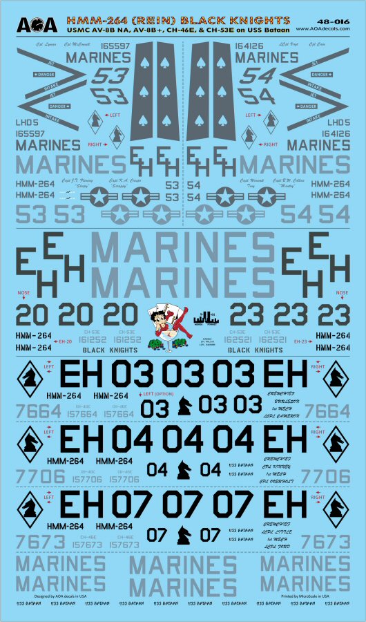 AOA Decals 48-016 1:48 HMM-264 (Rein) Black Knights -