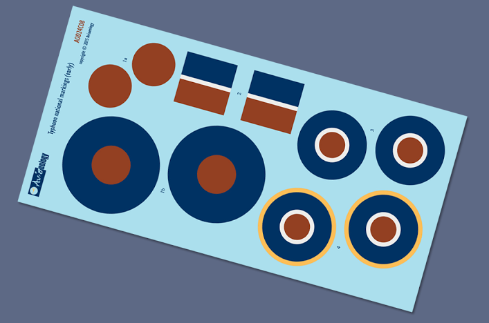 Aviaeology AOD24C08 1:24 Hawker Typhoon Mk.IB National Markings (Early - to Jan 1945)