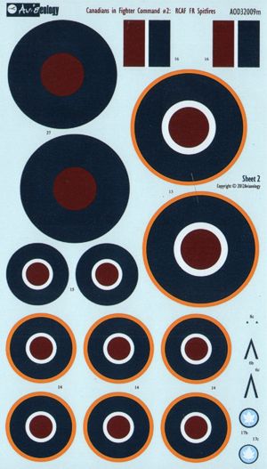 Aviaeology AOD32009M2 1:32 RCAF Fighter Recce Supermarine Spitfires