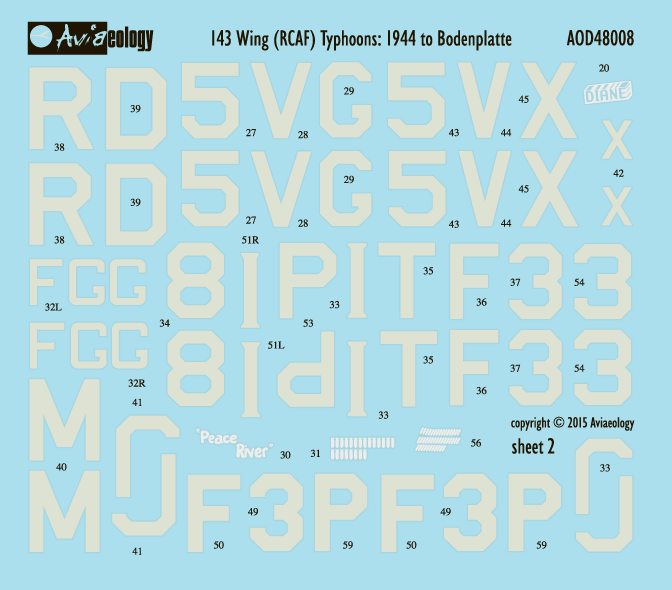 Aviaeology AOD48008M2 1:48 RCAF Hawker Typhoons - 1944 to Bodenplatte