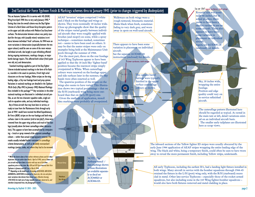 Aviaeology AOD48008M2 1:48 RCAF Hawker Typhoons - 1944 to Bodenplatte