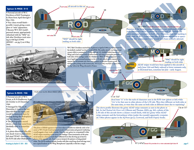 Aviaeology AOD48008M2 1:48 RCAF Hawker Typhoons - 1944 to Bodenplatte