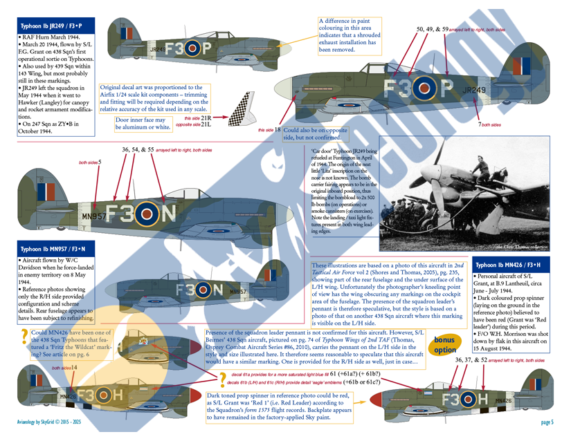 Aviaeology AOD48008M2 1:48 RCAF Hawker Typhoons - 1944 to Bodenplatte
