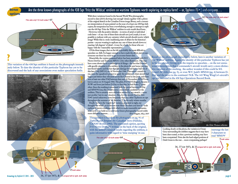 Aviaeology AOD48008M2 1:48 RCAF Hawker Typhoons - 1944 to Bodenplatte