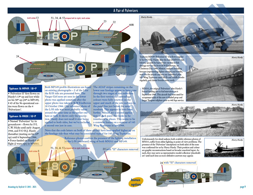 Aviaeology AOD48008M2 1:48 RCAF Hawker Typhoons - 1944 to Bodenplatte