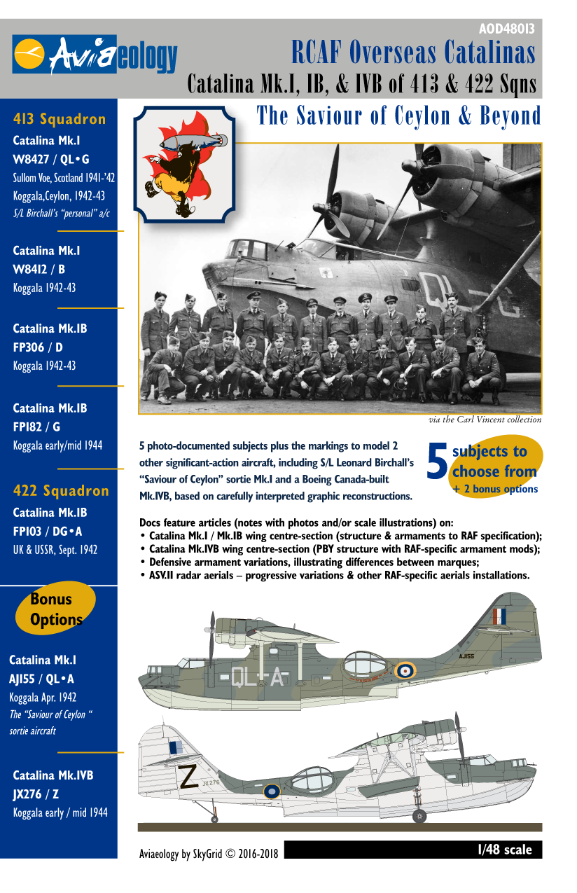 Aviaeology AOD48013 1:48 RCAF Catalinas - 413 Squadron