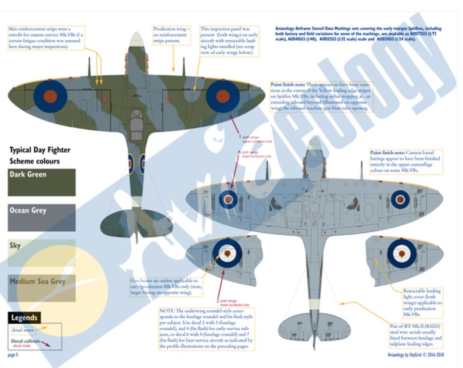 Aviaeology AOD48019M 1:48 Eagle Squadron Spitfire Mk.VBs: The American Volunteers of 71, 121, & 133 Sqns	Decals & Docs