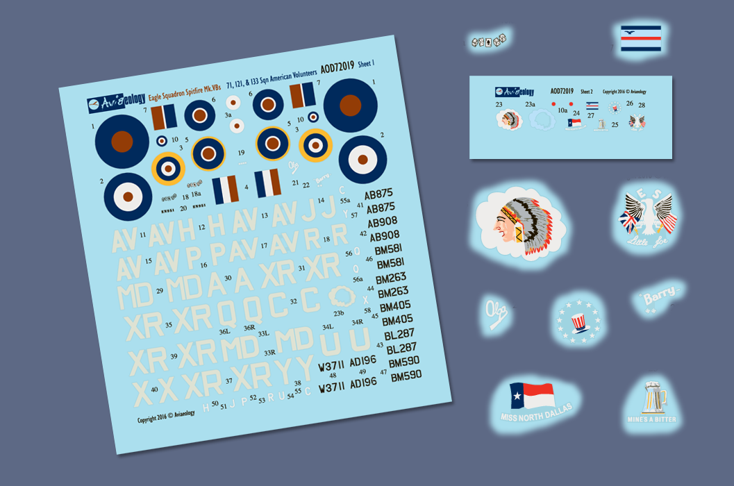Aviaeology AOD72019 1:72 Eagle Squadron Supermarine Spitfire Mk.V