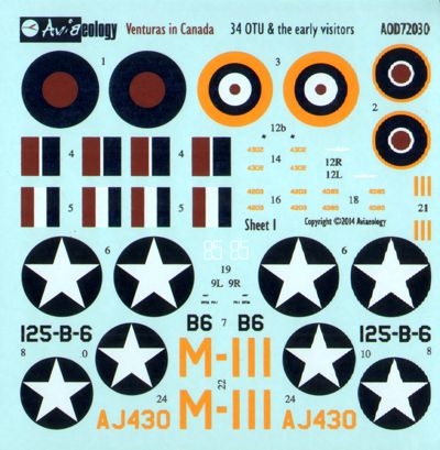 Aviaeology AOD72030 1:72 PV-1 Ventura in Canada: featuring US, RAF, and RCAF examples