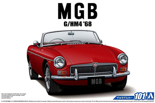 Aoshima 05685 1:24 MGB GT MK.2 BLMC G/HM4 1968 Convertible with Chrome Bumpers