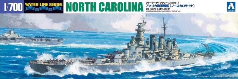 Aoshima 20394 1:700 NORTH CAROLINA	US NAVY BATTLESHIP