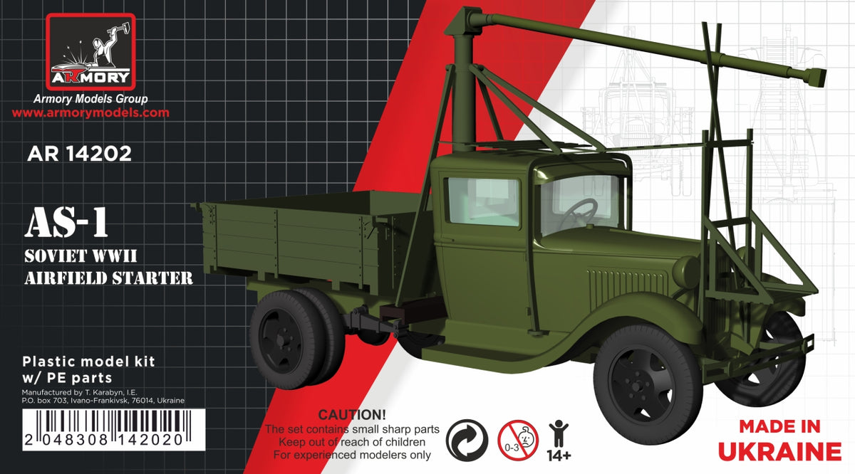 Armory 14202 1:144 AS-1 Soviet WWII airfield starter on GAZ-AA chassis plastic injected kit w/PE parts