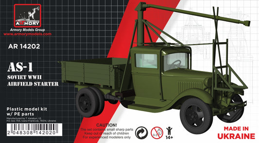 Armory 14202 1:144 AS-1 Soviet WWII airfield starter on GAZ-AA chassis plastic injected kit w/PE parts
