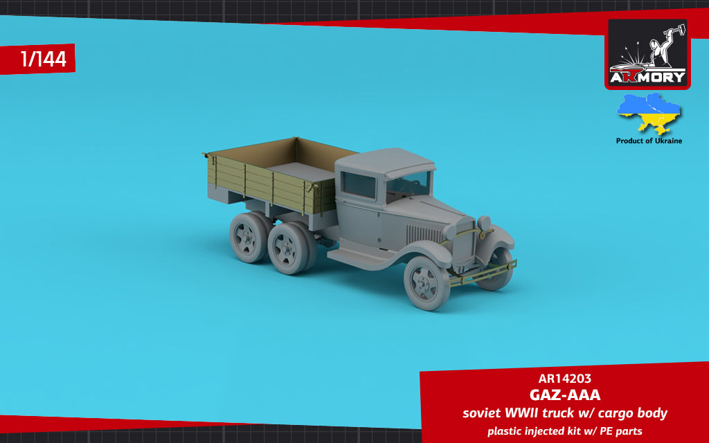 Armory 14203 1:144 GAZ-AAA Soviet WWII cargo truck plastic injected kit w/PE parts