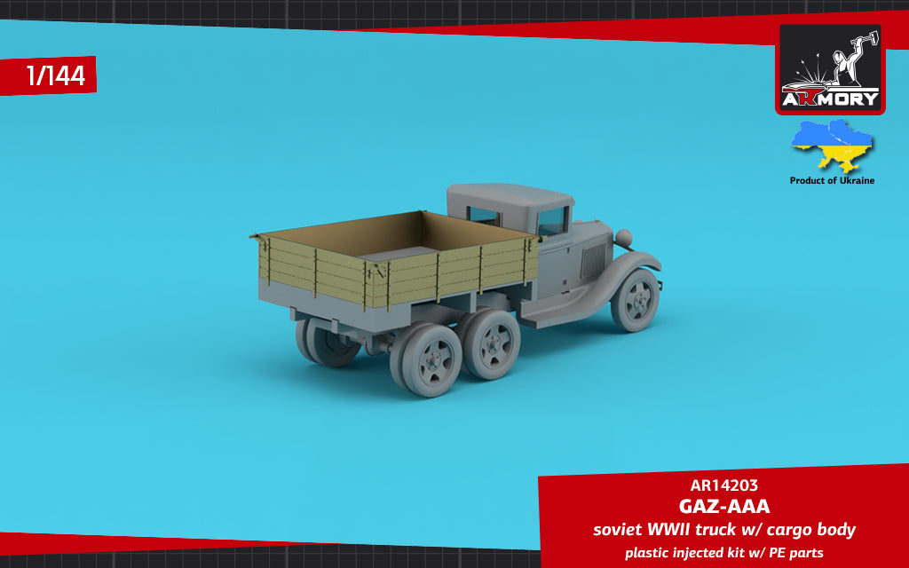 Armory 14203 1:144 GAZ-AAA Soviet WWII cargo truck plastic injected kit w/PE parts