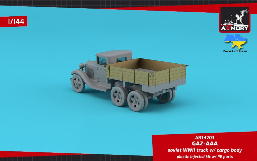 Armory 14203 1:144 GAZ-AAA Soviet WWII cargo truck plastic injected kit w/PE parts