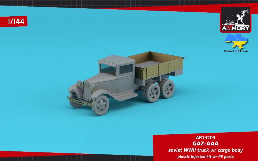 Armory 14203 1:144 GAZ-AAA Soviet WWII cargo truck plastic injected kit w/PE parts