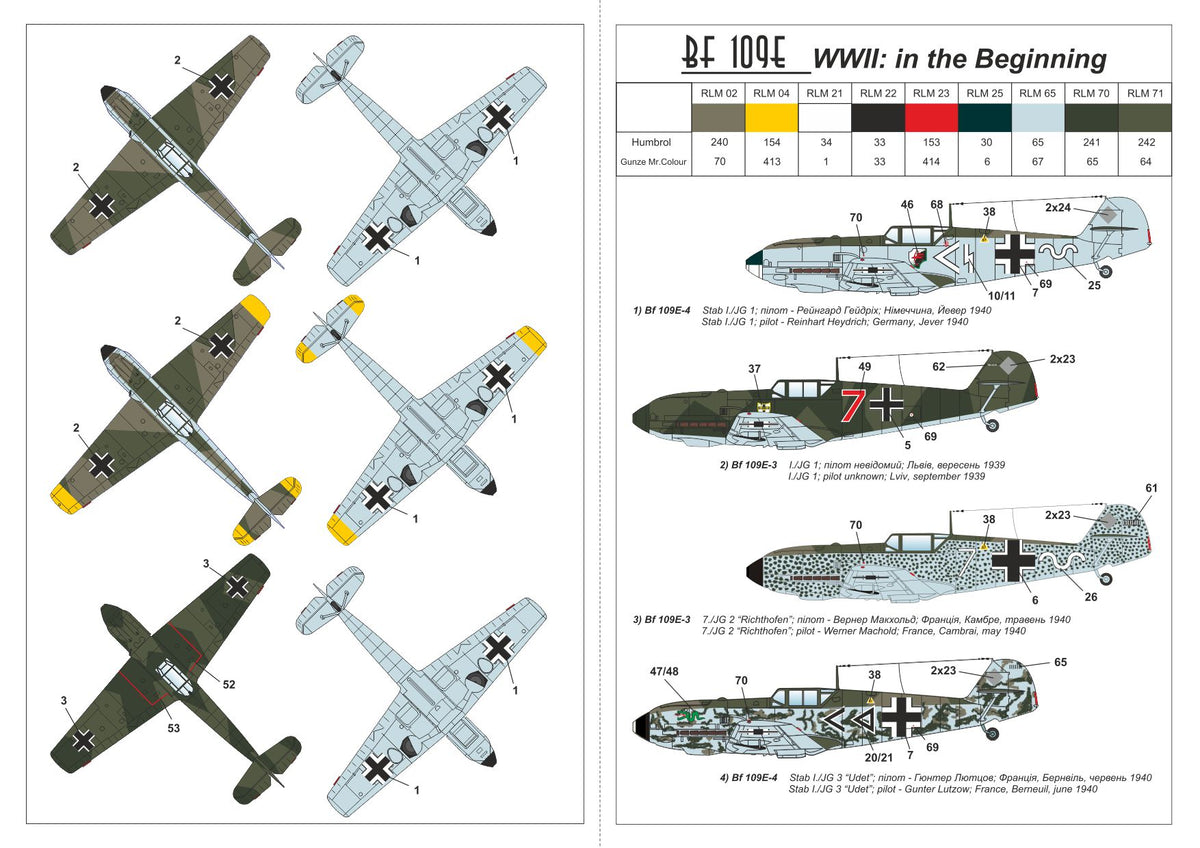 Armory 14303 1:144 Messerschmitt Bf-109E-3 and Bf-109E-4, Set #1