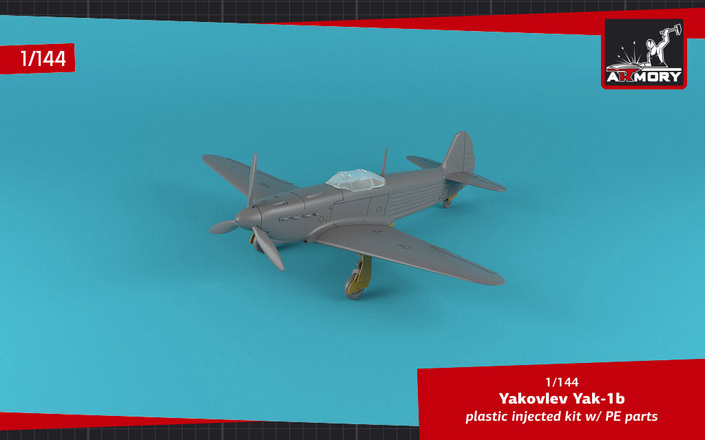 Armory 14310 1:144 Yakovlev Yak-1b early (green-black camouflage scheme), Soviet WWII fighter, 2 kits in the box