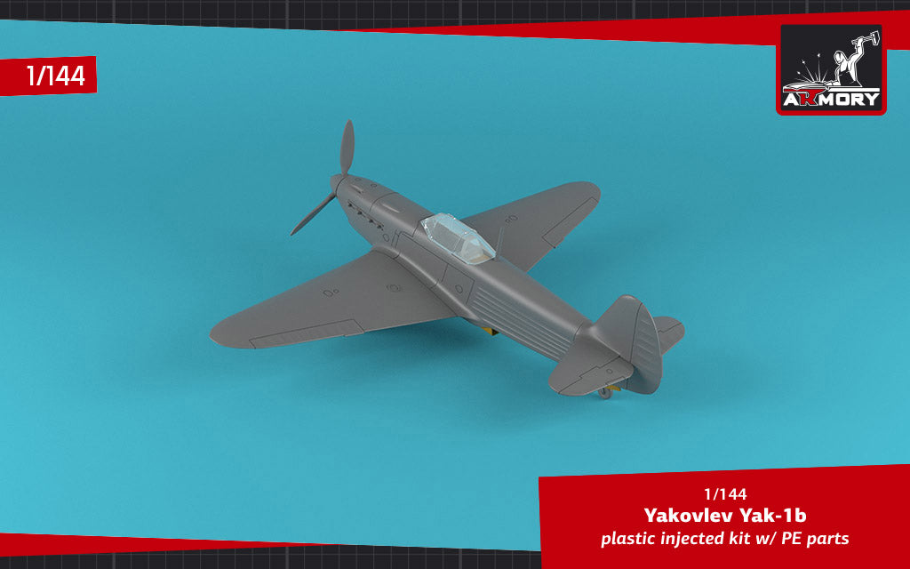 Armory 14310 1:144 Yakovlev Yak-1b early (green-black camouflage scheme), Soviet WWII fighter, 2 kits in the box